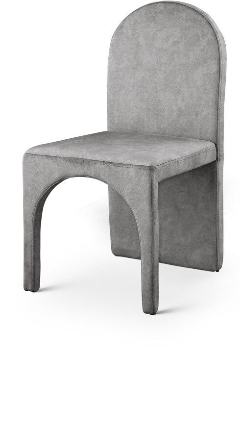 Meridian Furniture - Summer Grey Velvet Dining Side Chair (Set of 2) - 803Grey-SC veiw 1