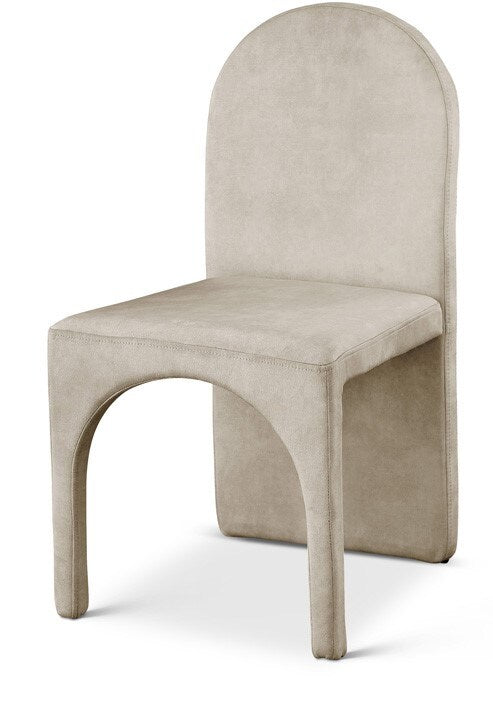 Meridian Furniture - Summer Stone Velvet Dining Side Chair (Set of 2) - 803Stone-SC veiw 1