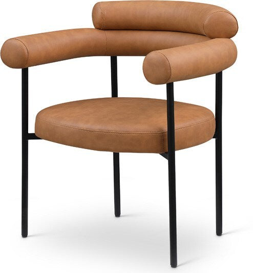 Meridian Furniture - Blake Cognac Vegan Leather Dining Chair (Set of 2) - 847Cognac-C veiw 1