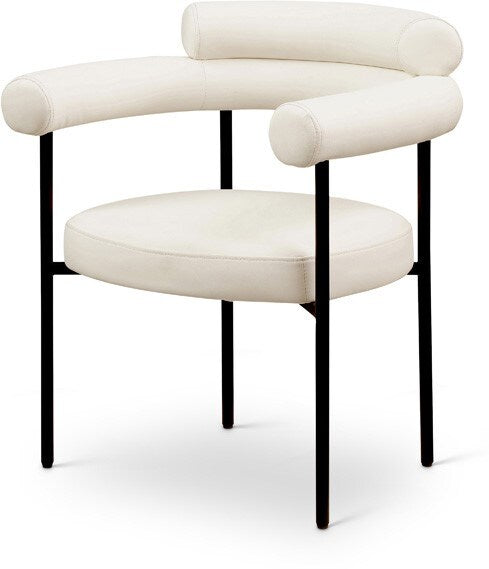 Meridian Furniture - Blake Cream Vegan Leather Dining Chair (Set of 2) - 847Cream-C veiw 1