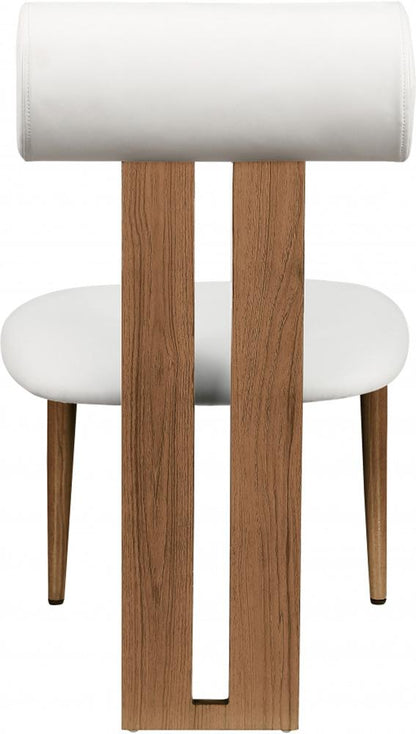 Meridian Furniture - Dario Cream Vegan Leather Dining Chair (Set of 2) - 917Cream-C veiw 2
