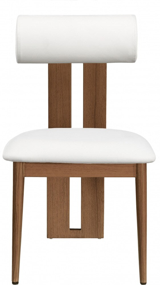 Meridian Furniture - Dario Cream Vegan Leather Dining Chair (Set of 2) - 917Cream-C veiw 3
