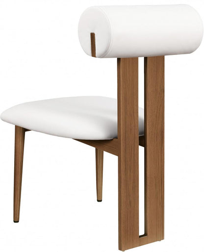 Meridian Furniture - Dario Cream Vegan Leather Dining Chair (Set of 2) - 917Cream-C veiw 5
