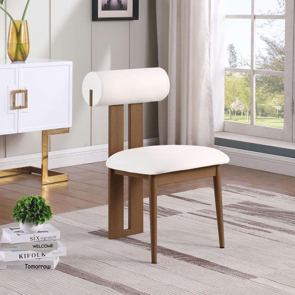 Meridian Furniture - Dario Cream Vegan Leather Dining Chair (Set of 2) - 917Cream-C veiw 6