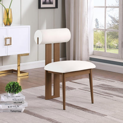 Meridian Furniture - Dario Cream Vegan Leather Dining Chair (Set of 2) - 917Cream-C veiw 6