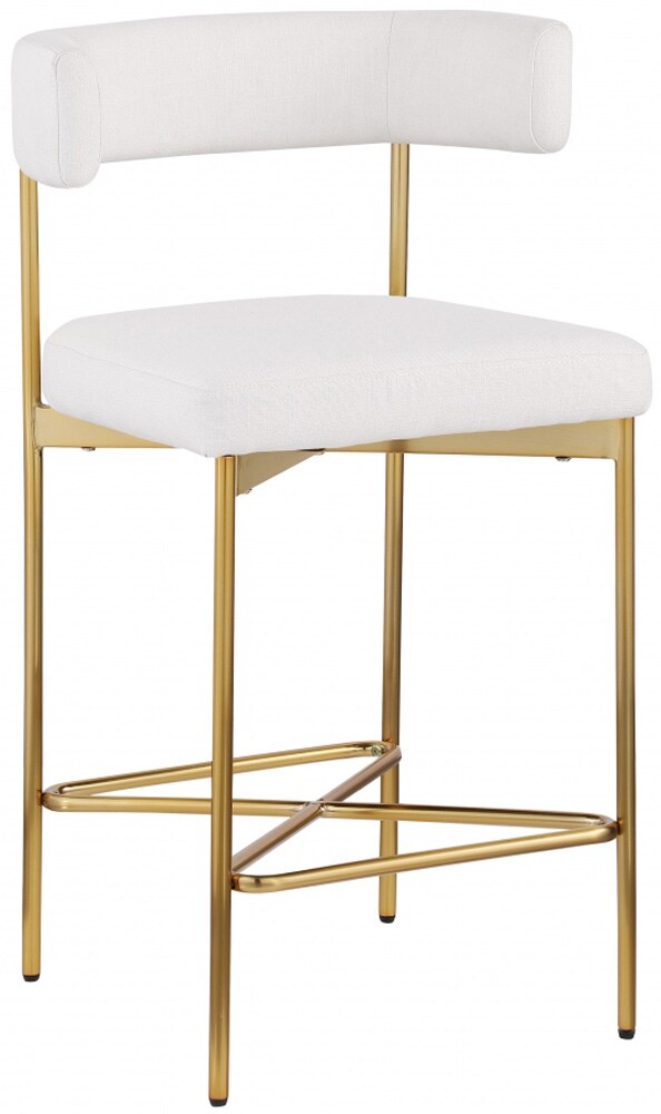 Meridian Furniture - Rivage Cream Durable Linen Textured Fabric Stool (Set of 2) - 927Cream-C veiw 1