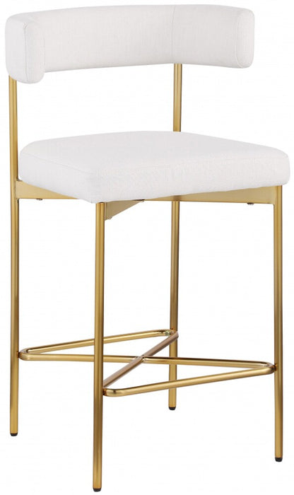 Meridian Furniture - Rivage Cream Durable Linen Textured Fabric Stool (Set of 2) - 927Cream-C veiw 1