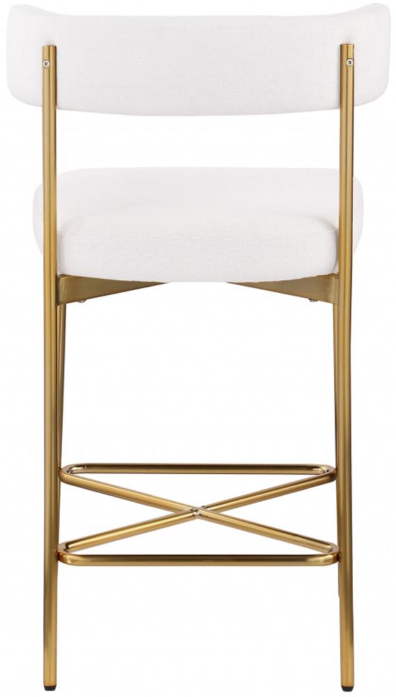 Meridian Furniture - Rivage Cream Durable Linen Textured Fabric Stool (Set of 2) - 927Cream-C veiw 2