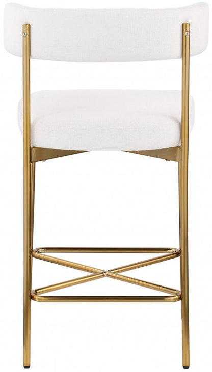 Meridian Furniture - Rivage Cream Durable Linen Textured Fabric Stool (Set of 2) - 927Cream-C veiw 2