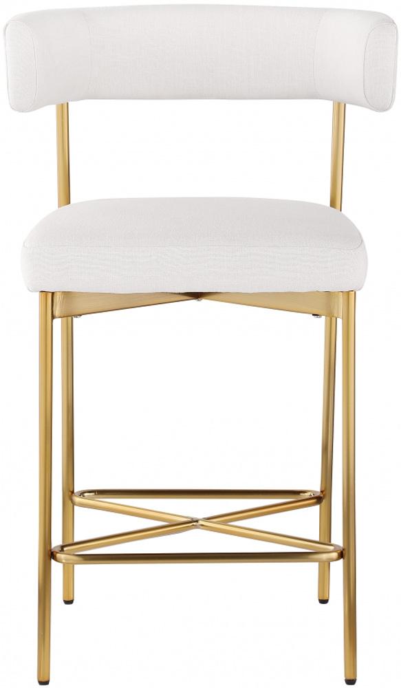 Meridian Furniture - Rivage Cream Durable Linen Textured Fabric Stool (Set of 2) - 927Cream-C veiw 3