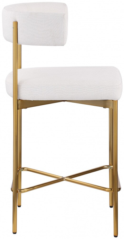 Meridian Furniture - Rivage Cream Durable Linen Textured Fabric Stool (Set of 2) - 927Cream-C veiw 4
