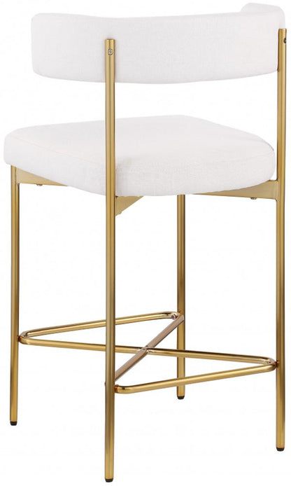 Meridian Furniture - Rivage Cream Durable Linen Textured Fabric Stool (Set of 2) - 927Cream-C veiw 5