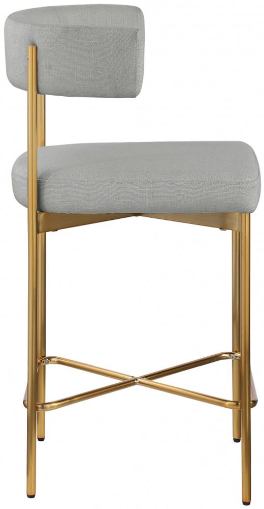 Meridian Furniture - Rivage Light Grey Durable Linen Textured Fabric Stool (Set of 2) - 927Grey-C veiw 4