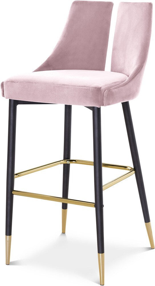 Meridian Furniture - Sleek Pink Velvet Stool (Set of 2) - 960Pink-C veiw 1