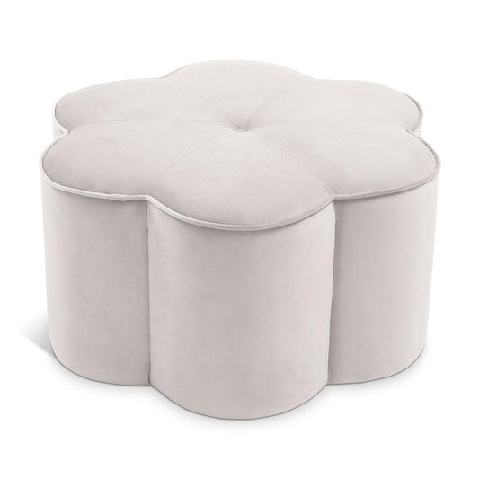 Meridian Furniture - Daisy Cream Velvet Ottoman - 172Cream veiw 1