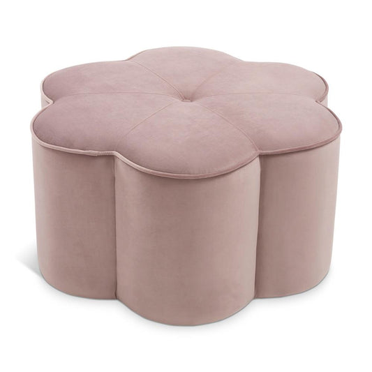 Meridian Furniture - Daisy Pink Velvet Ottoman - 172Pink veiw 1