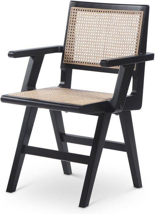 Meridian Furniture - Preston Black Wood Dining Arm Chair (Set of 2) - 588Black-AC veiw 1