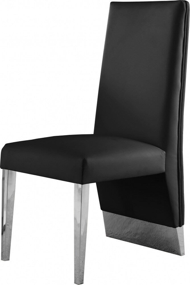 Meridian Furniture - Porsha Black Vegan Leather Dining Chair (Set of 2) - 750Black-C veiw 1