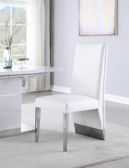 Meridian Furniture - Porsha White Vegan Leather Dining Chair (Set of 2) - 750White-C veiw 2