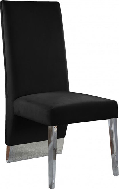 Meridian Furniture - Porsha Black Velvet Dining Chair (Set of 2) - 756Black-C veiw 1