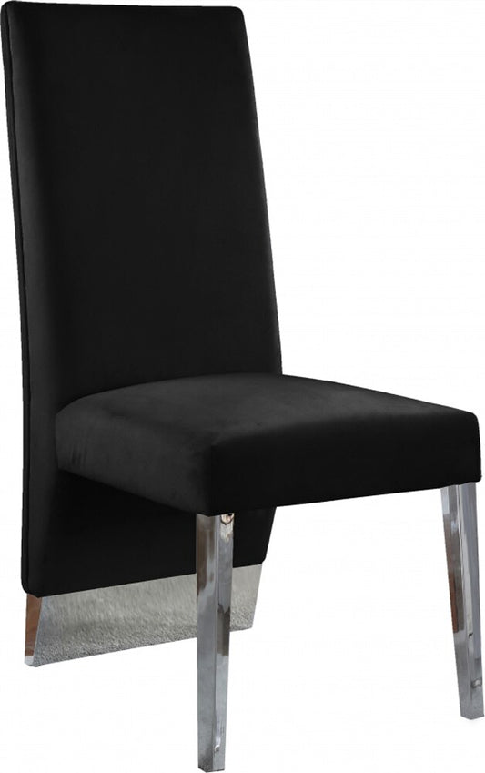 Meridian Furniture - Porsha Black Velvet Dining Chair (Set of 2) - 756Black-C veiw 1