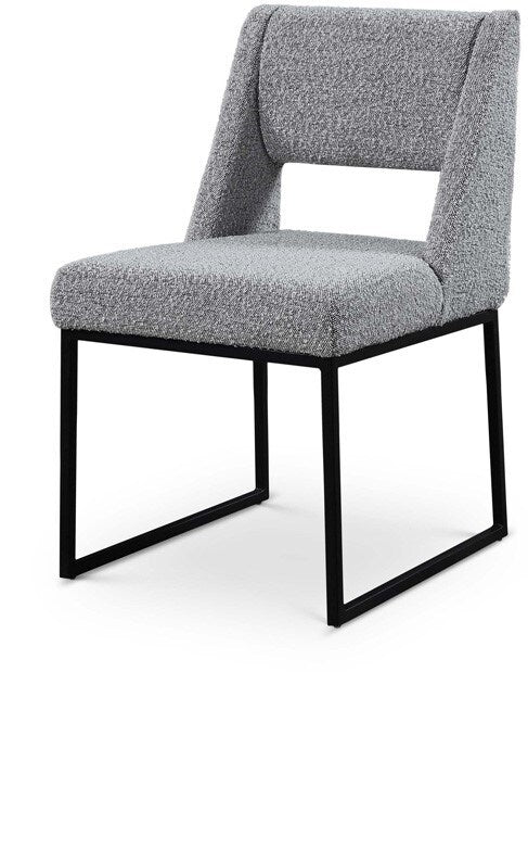Meridian Furniture - Jayce Grey Boucle Fabric Dining Chair (Set of 2) - 839Grey-C veiw 1