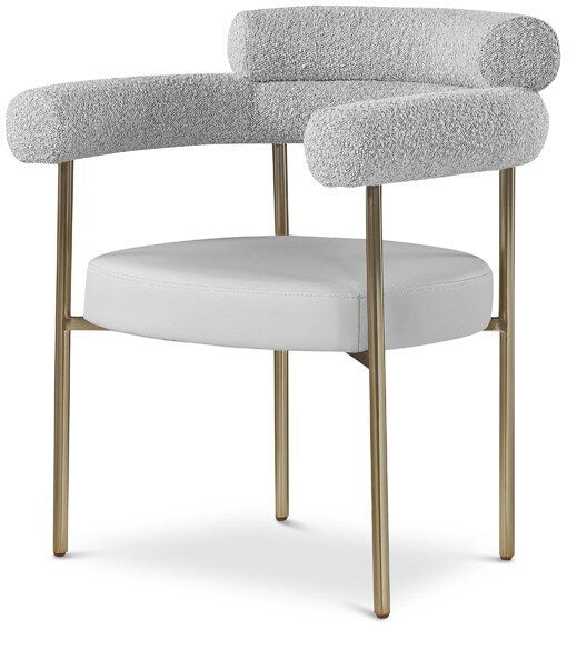 Meridian Furniture - Blake Taupe Vegan Leather / Boucle Fabric Dining Chair (Set of 2) - 870Taupe-C veiw 1