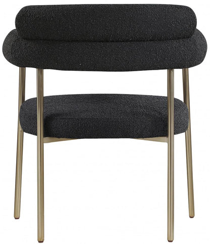 Meridian Furniture - Blake Black Boucle Fabric Dining Chair (Set of 2) - 871Black-C veiw 2