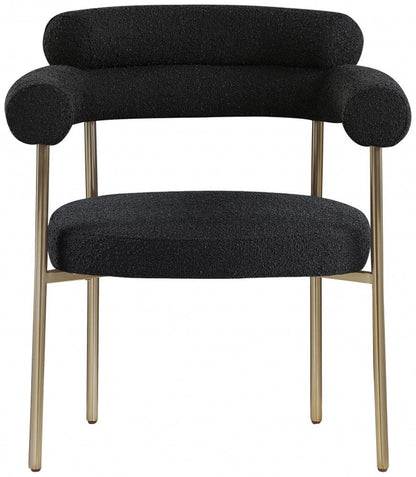 Meridian Furniture - Blake Black Boucle Fabric Dining Chair (Set of 2) - 871Black-C veiw 3