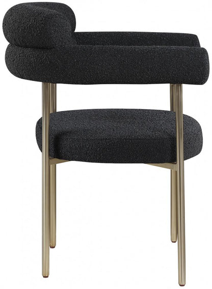 Meridian Furniture - Blake Black Boucle Fabric Dining Chair (Set of 2) - 871Black-C veiw 4