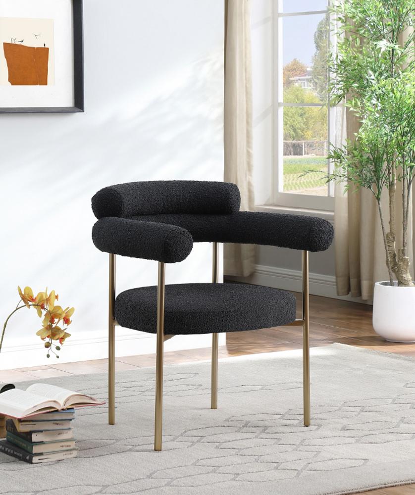 Meridian Furniture - Blake Black Boucle Fabric Dining Chair (Set of 2) - 871Black-C veiw 6