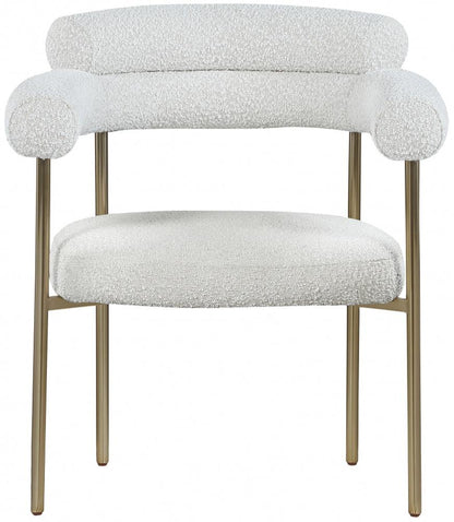 Meridian Furniture - Blake Cream Boucle Fabric Dining Chair (Set of 2) - 871Cream-C veiw 3