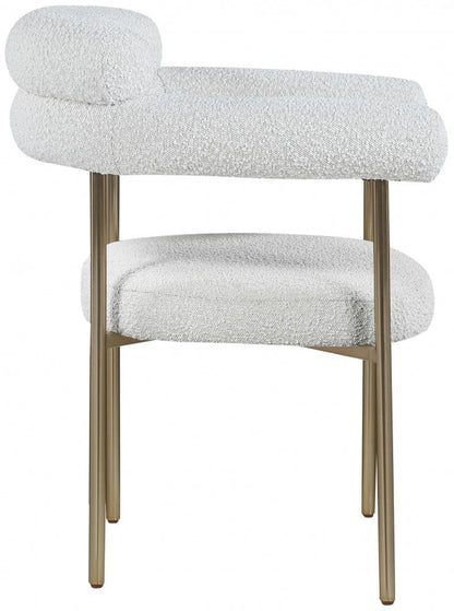 Meridian Furniture - Blake Cream Boucle Fabric Dining Chair (Set of 2) - 871Cream-C veiw 4
