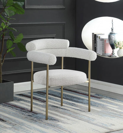 Meridian Furniture - Blake Cream Boucle Fabric Dining Chair (Set of 2) - 871Cream-C veiw 6