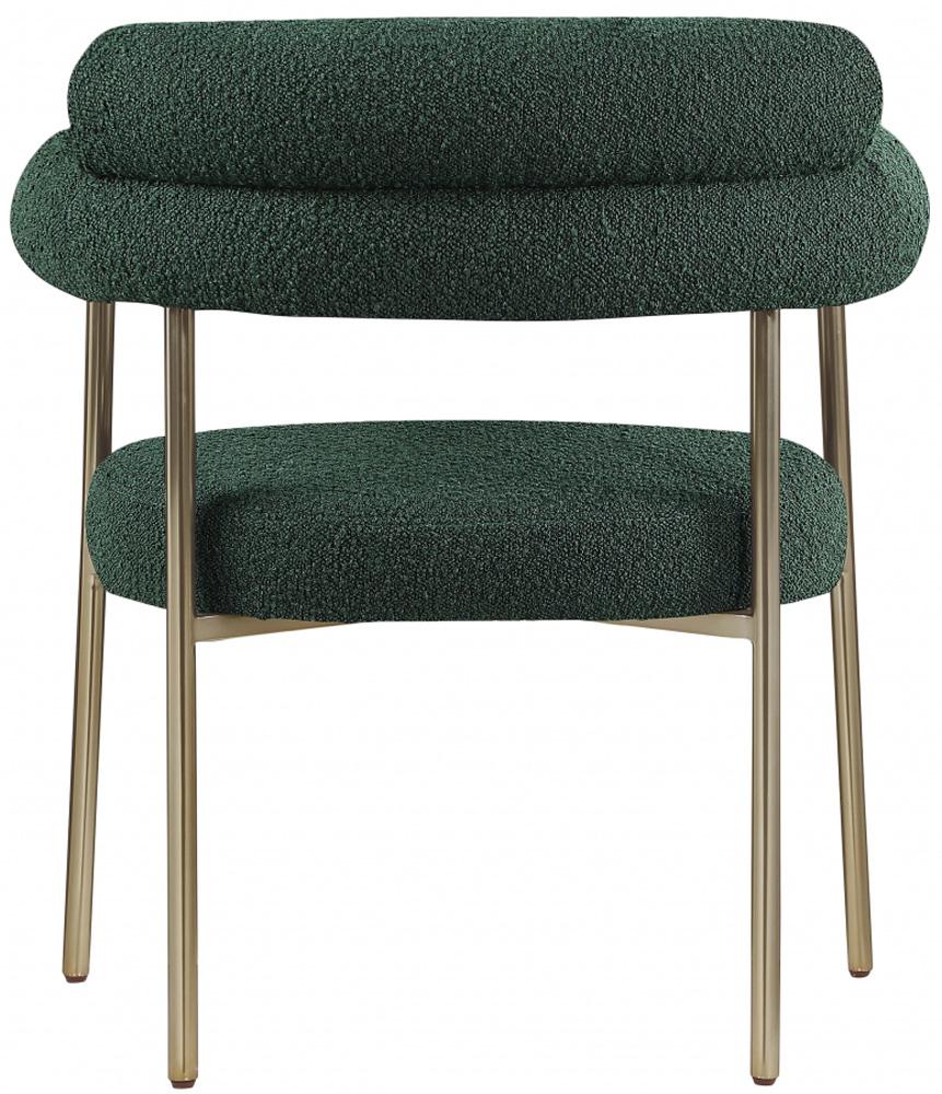Meridian Furniture - Blake Green Boucle Fabric Dining Chair (Set of 2) - 871Green-C veiw 2