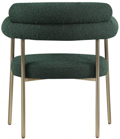 Meridian Furniture - Blake Green Boucle Fabric Dining Chair (Set of 2) - 871Green-C veiw 2
