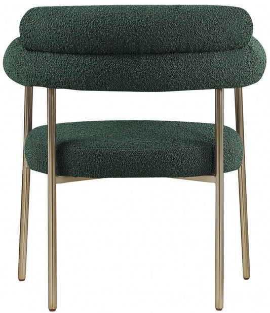 Meridian Furniture - Blake Green Boucle Fabric Dining Chair (Set of 2) - 871Green-C veiw 2