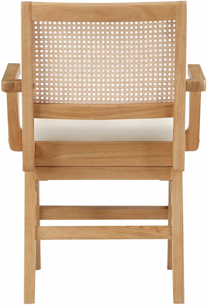 Meridian Furniture - Abby Cream Vegan Leather Dining Arm Chair (Set of 2) - 896Cream-AC veiw 2