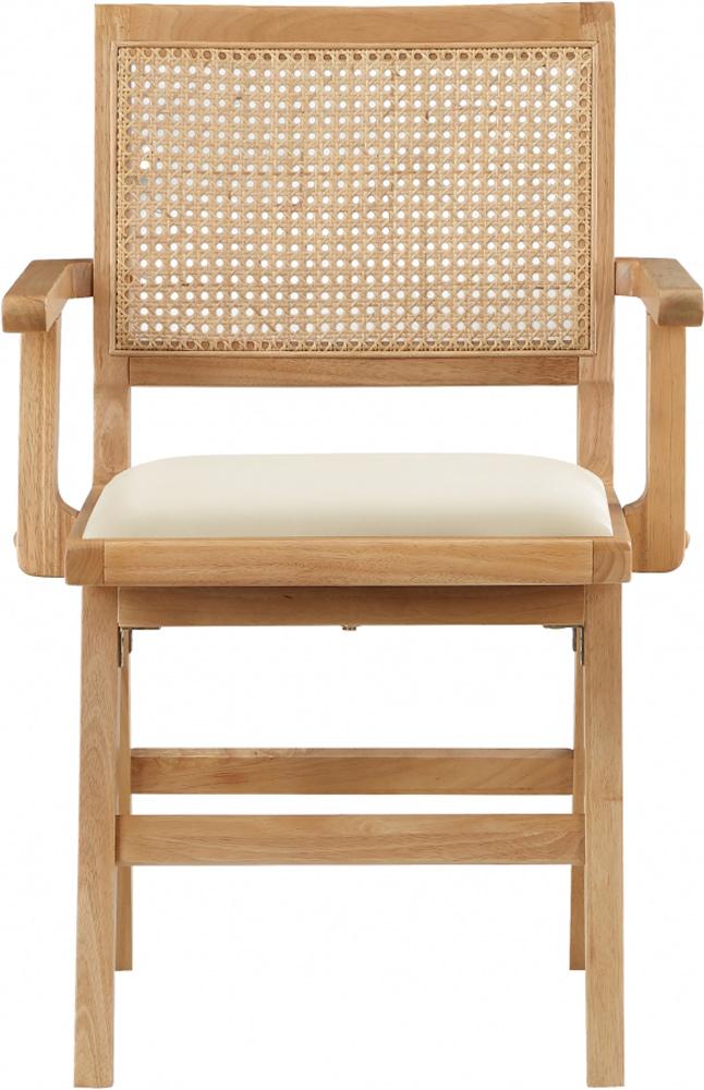 Meridian Furniture - Abby Cream Vegan Leather Dining Arm Chair (Set of 2) - 896Cream-AC veiw 3