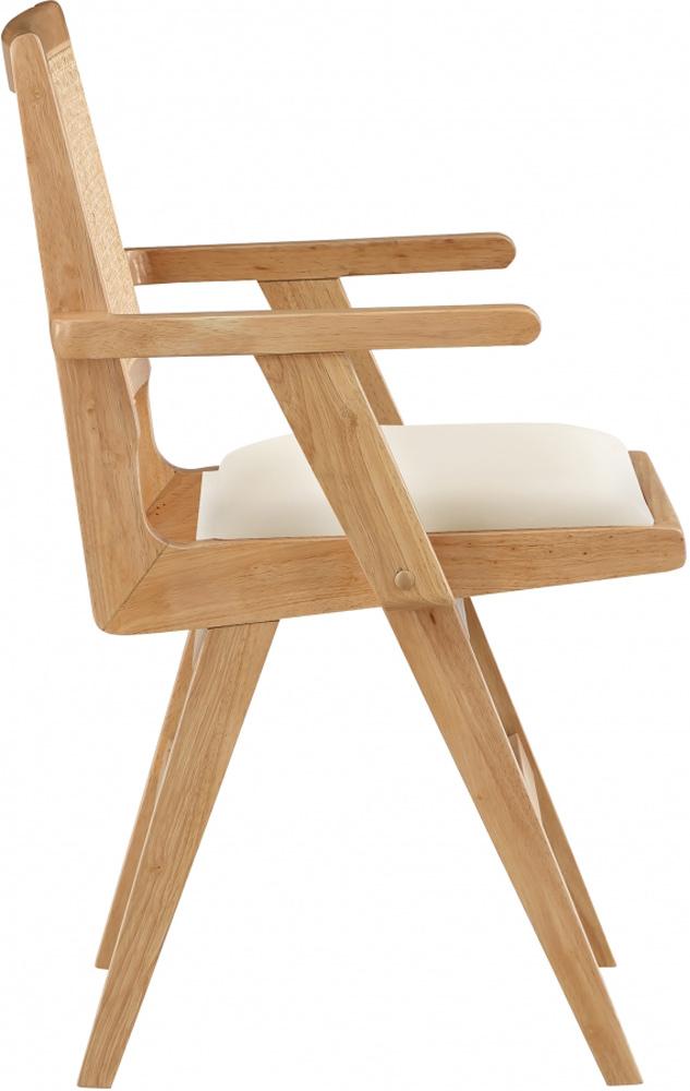 Meridian Furniture - Abby Cream Vegan Leather Dining Arm Chair (Set of 2) - 896Cream-AC veiw 4