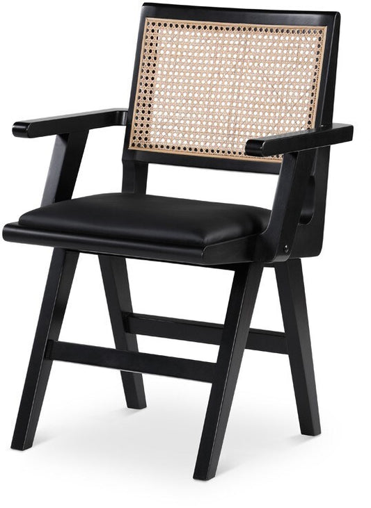 Meridian Furniture - Abby Black Vegan Leather Dining Arm Chair (Set of 2) - 897Black-AC veiw 1