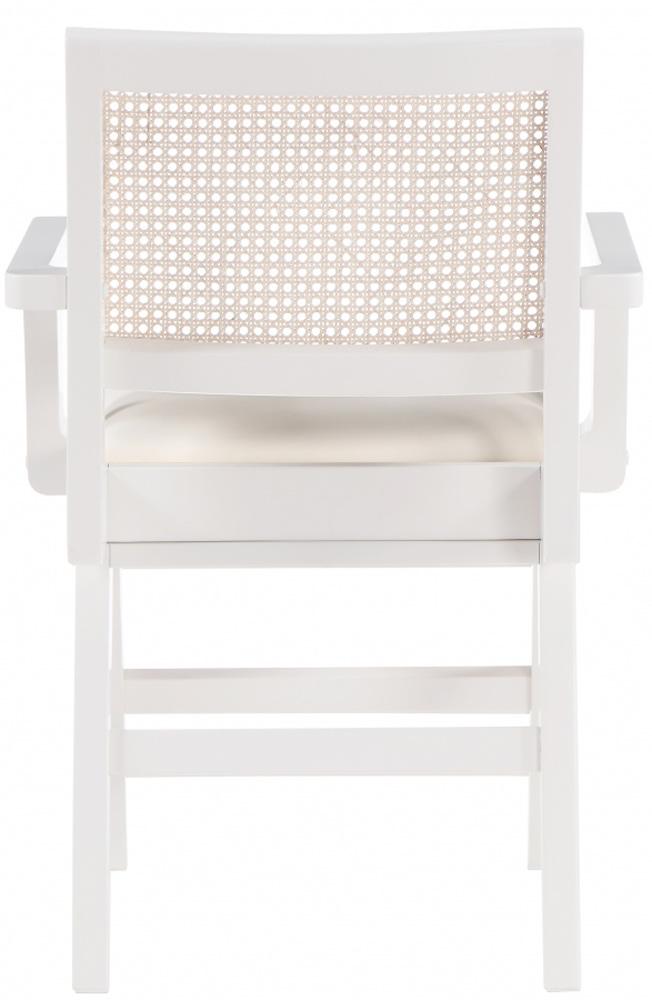 Meridian Furniture - Abby Cream Vegan Leather Dining Arm Chair (Set of 2) - 897White-AC veiw 2