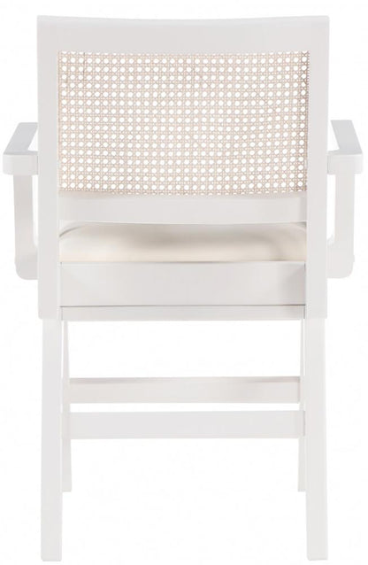 Meridian Furniture - Abby Cream Vegan Leather Dining Arm Chair (Set of 2) - 897White-AC veiw 2
