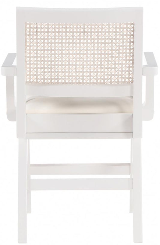 Meridian Furniture - Abby Cream Vegan Leather Dining Arm Chair (Set of 2) - 897White-AC veiw 2