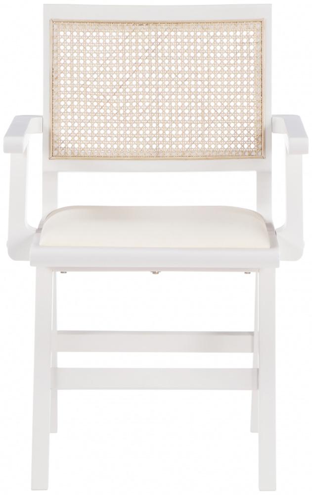 Meridian Furniture - Abby Cream Vegan Leather Dining Arm Chair (Set of 2) - 897White-AC veiw 3