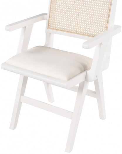 Meridian Furniture - Abby Cream Vegan Leather Dining Arm Chair (Set of 2) - 897White-AC veiw 5