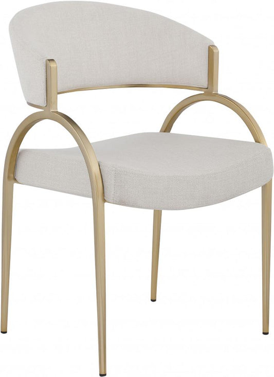 Meridian Furniture - Privet Beige Linen Textured Fabric Dining Chair (Set of 2) - 930Beige-C veiw 1