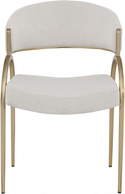 Meridian Furniture - Privet Beige Linen Textured Fabric Dining Chair (Set of 2) - 930Beige-C veiw 3