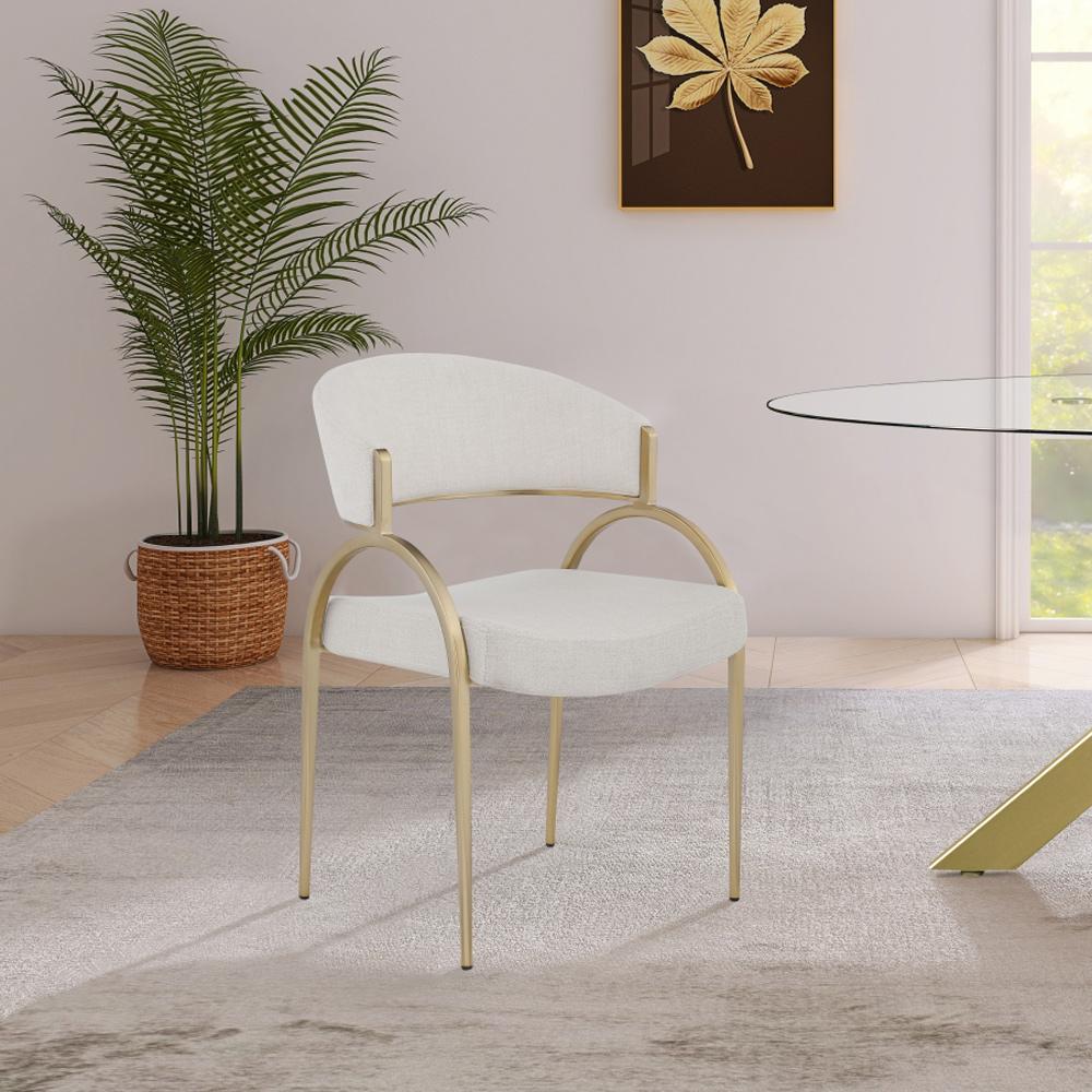 Meridian Furniture - Privet Beige Linen Textured Fabric Dining Chair (Set of 2) - 930Beige-C veiw 6