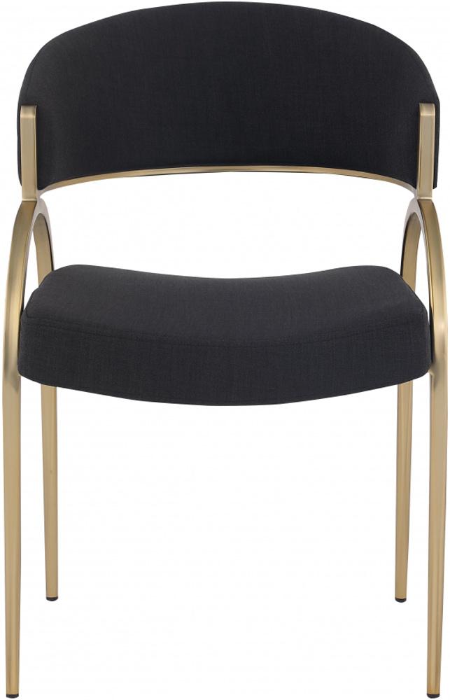 Meridian Furniture - Privet Black Linen Textured Fabric Dining Chair (Set of 2) - 930Black-C veiw 3